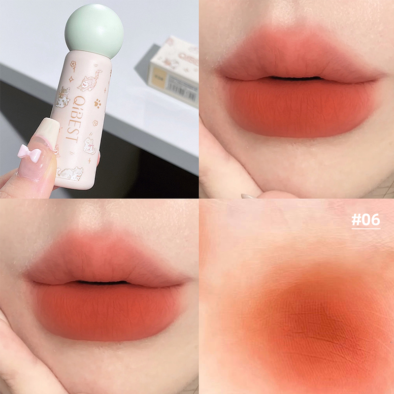 Lip Tint Korean - QIBEST Nude Matte Lip Mud Wasserdichter,