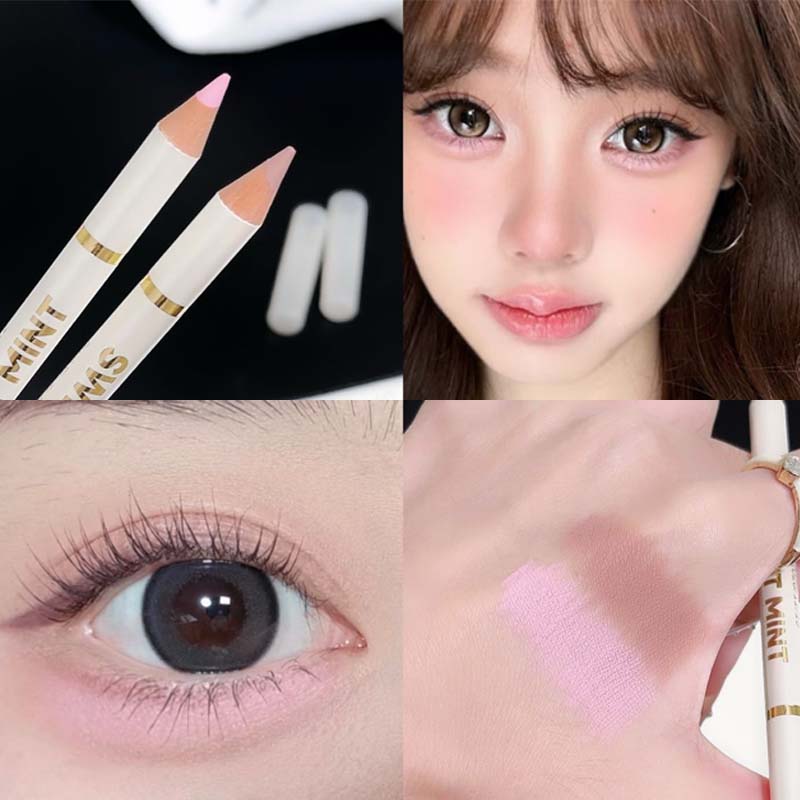 Lip Tint Korean - Liegender Seidenraupenschatten, aufhellender Lippenlinienstift, doppelköpfiger Mehrzweckstift,