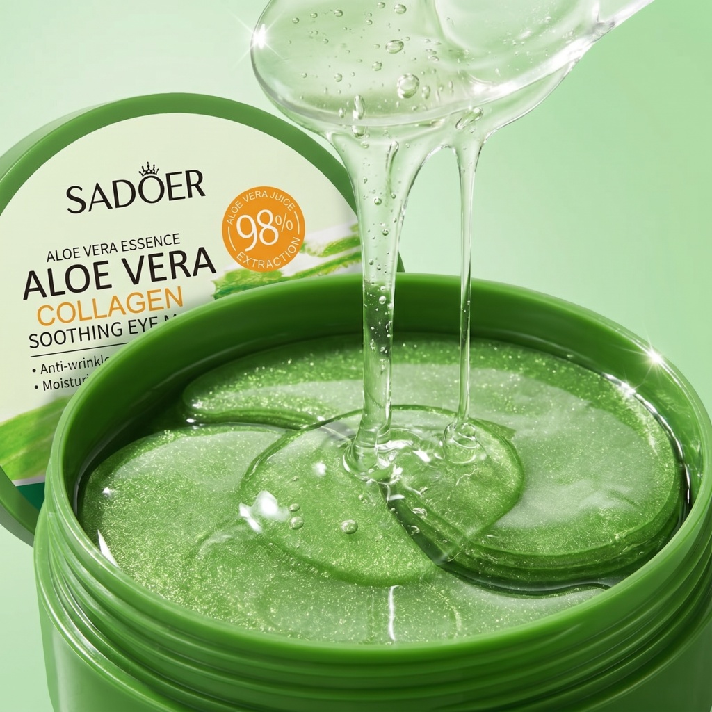 Sheet Mask Collagen - 60 Stück Aloe Vera Kollagen Augenmaske